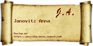 Janovitz Anna névjegykártya